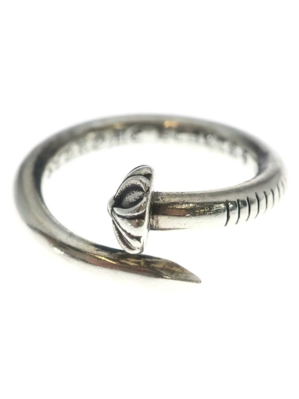 Chrome Hearts Nail Crsball Cross Ball Ring Silver